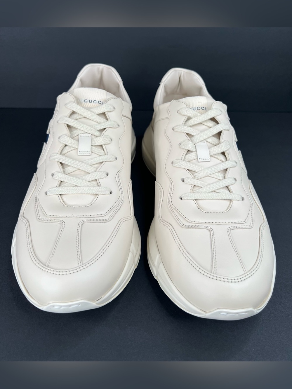 Gucci Rhyton GG Logo Ace Men Leather Sneakers UK 13 - US 13.5 - EU 47 - Picture 4 of 11